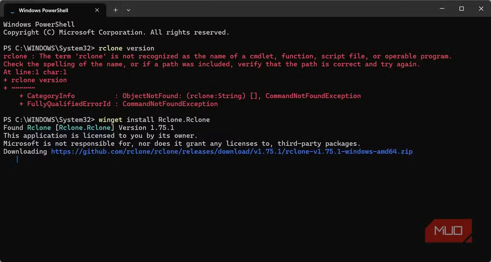 مراحل نصب rclone روی Windows