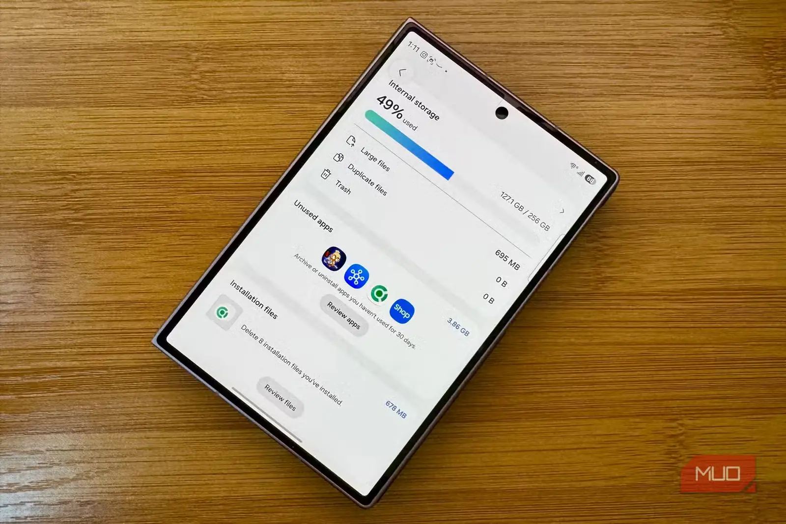 نمای حافظه داخلی Samsung Galaxy Z Fold 8