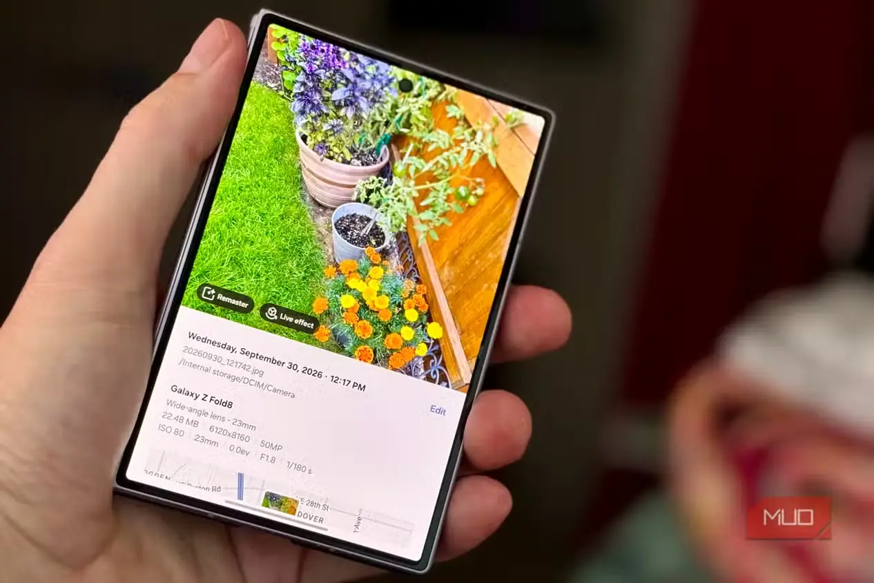 عکس 50MP ثبتشده با Samsung Galaxy Z Fold 8