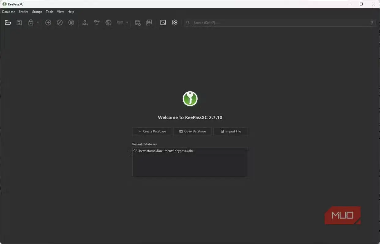 برنامه قابلحمل KeePassXC