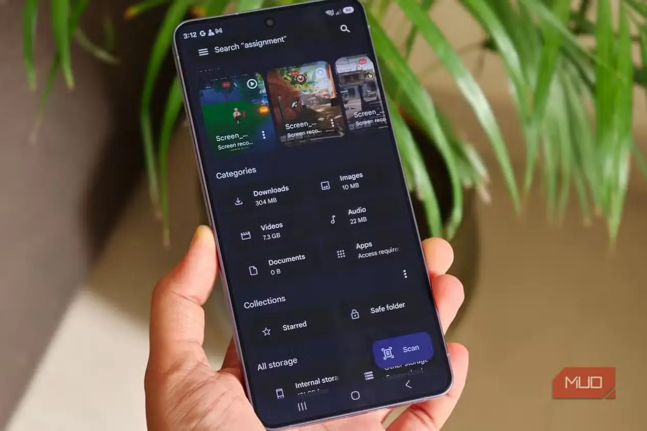 دستهبندیهای برنامه Files by Google در Samsung Galaxy S26 Ultra