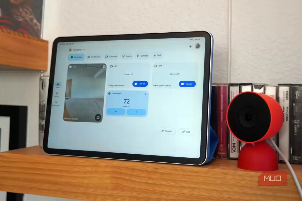 صفحهٔ پیشخوان Google Home روی آیپد پرو
