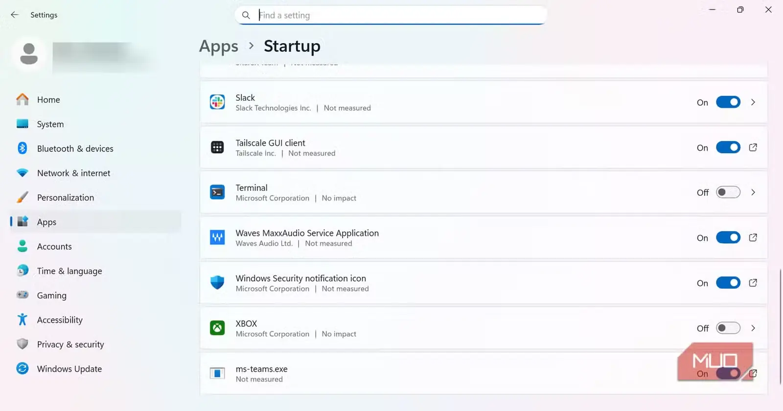 برنامههای آغاز به کار Windows
