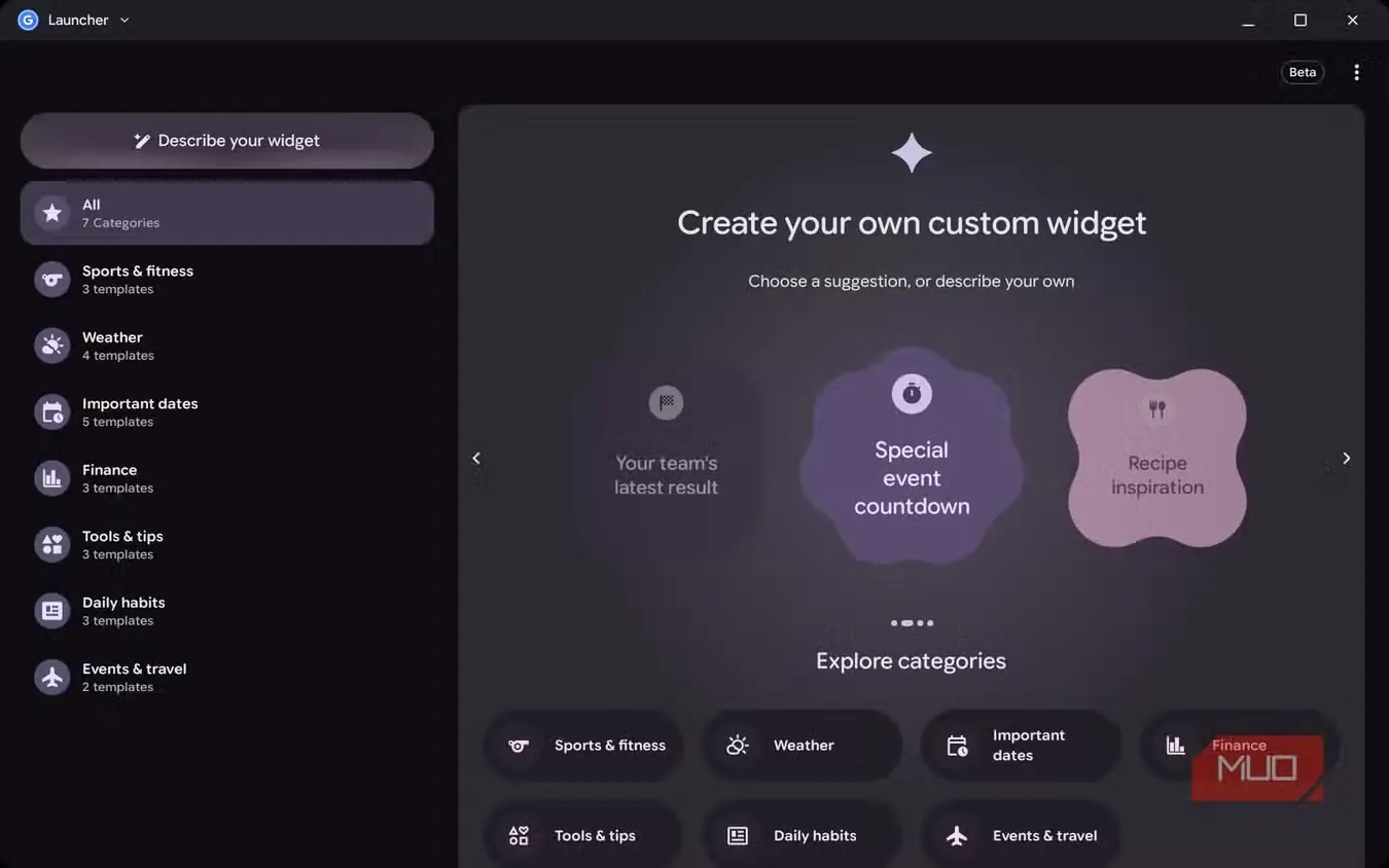 ابزارک برنامه Gemini