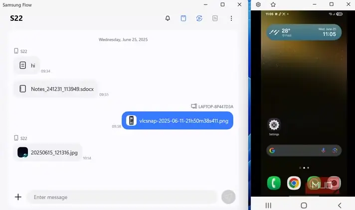 بازتاب صفحه گوشی Galaxy روی رایانه با برنامه Samsung Flow