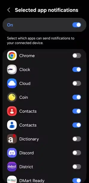 منوی تنظیمات اعلانهای برنامه Samsung Flow در گوشی Galaxy