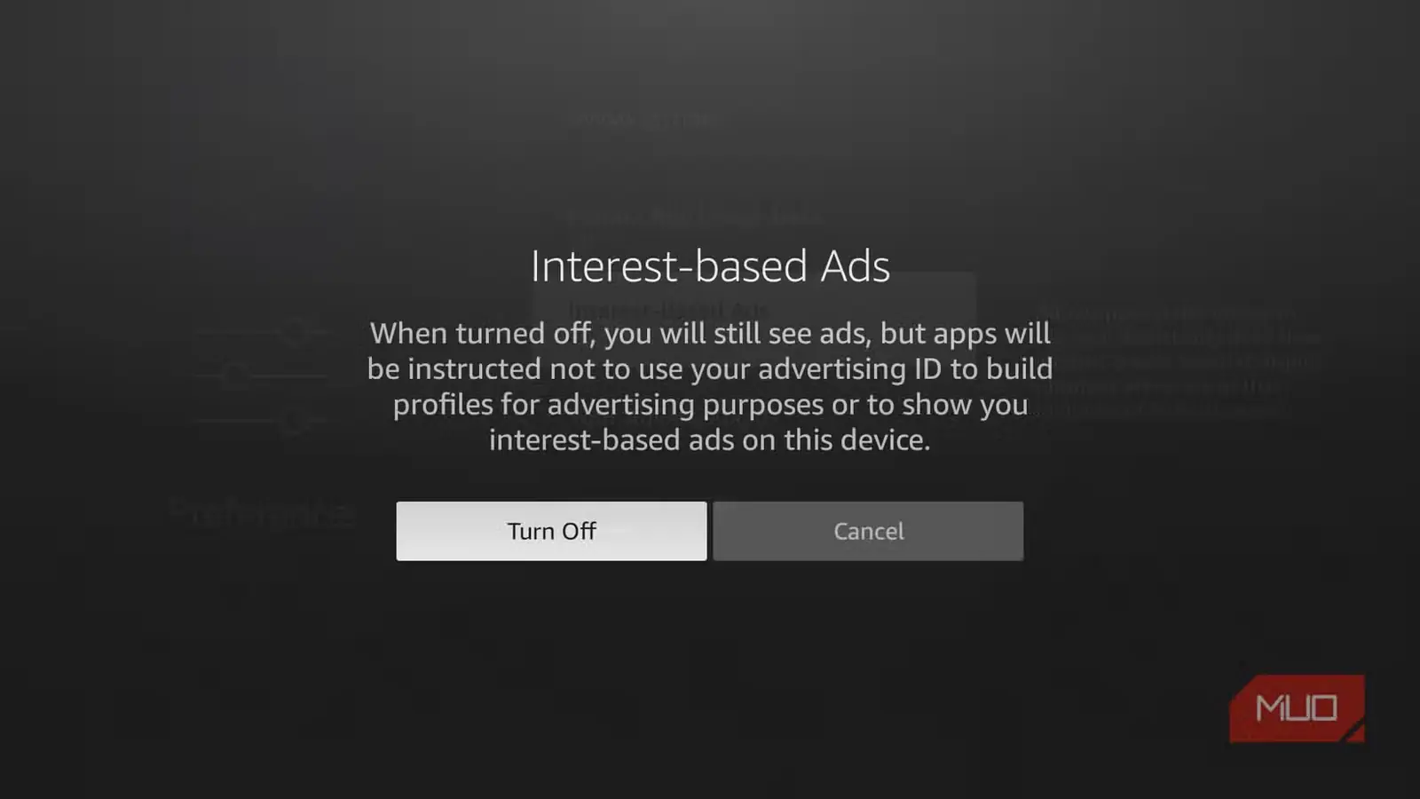 غیرفعالکردن تبلیغات مبتنی بر علایق در Fire TV