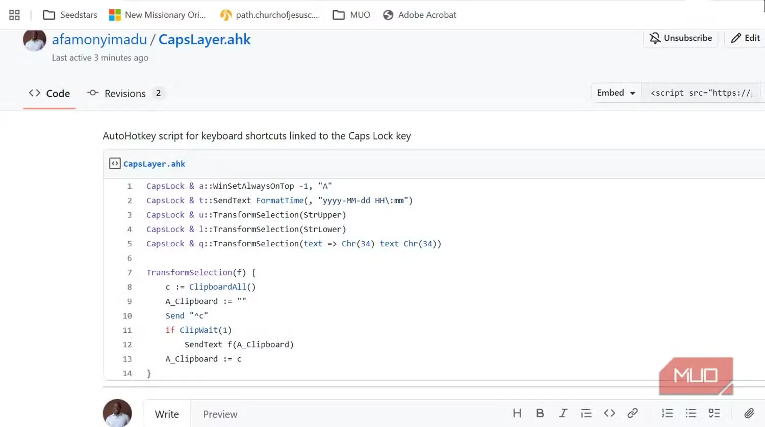 نمایش کد CapsLayer در GitHub