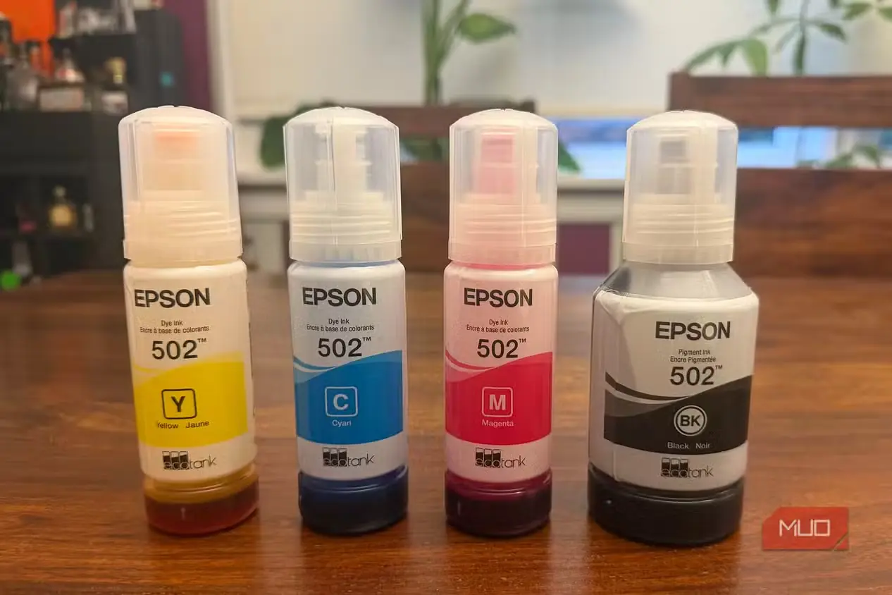 چهار بطری جوهر جایگزین برای چاپگر Epson EcoTank