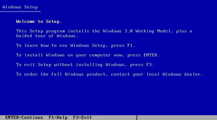 چیدمان مدل آزمایشی Windows 3.0 Demonstration Version