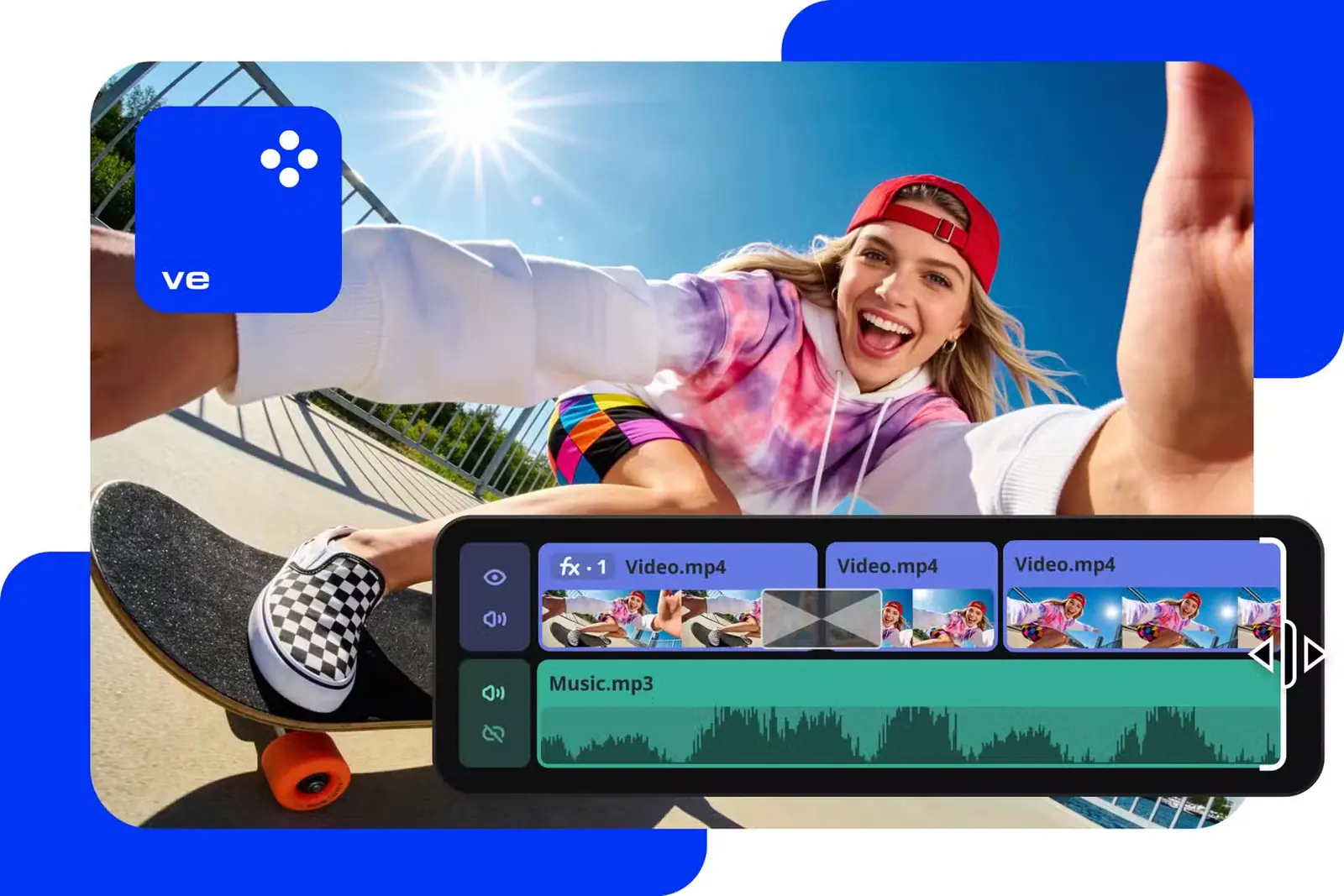 نمای کلیپ و موسیقی همراه در Movavi Video Editor