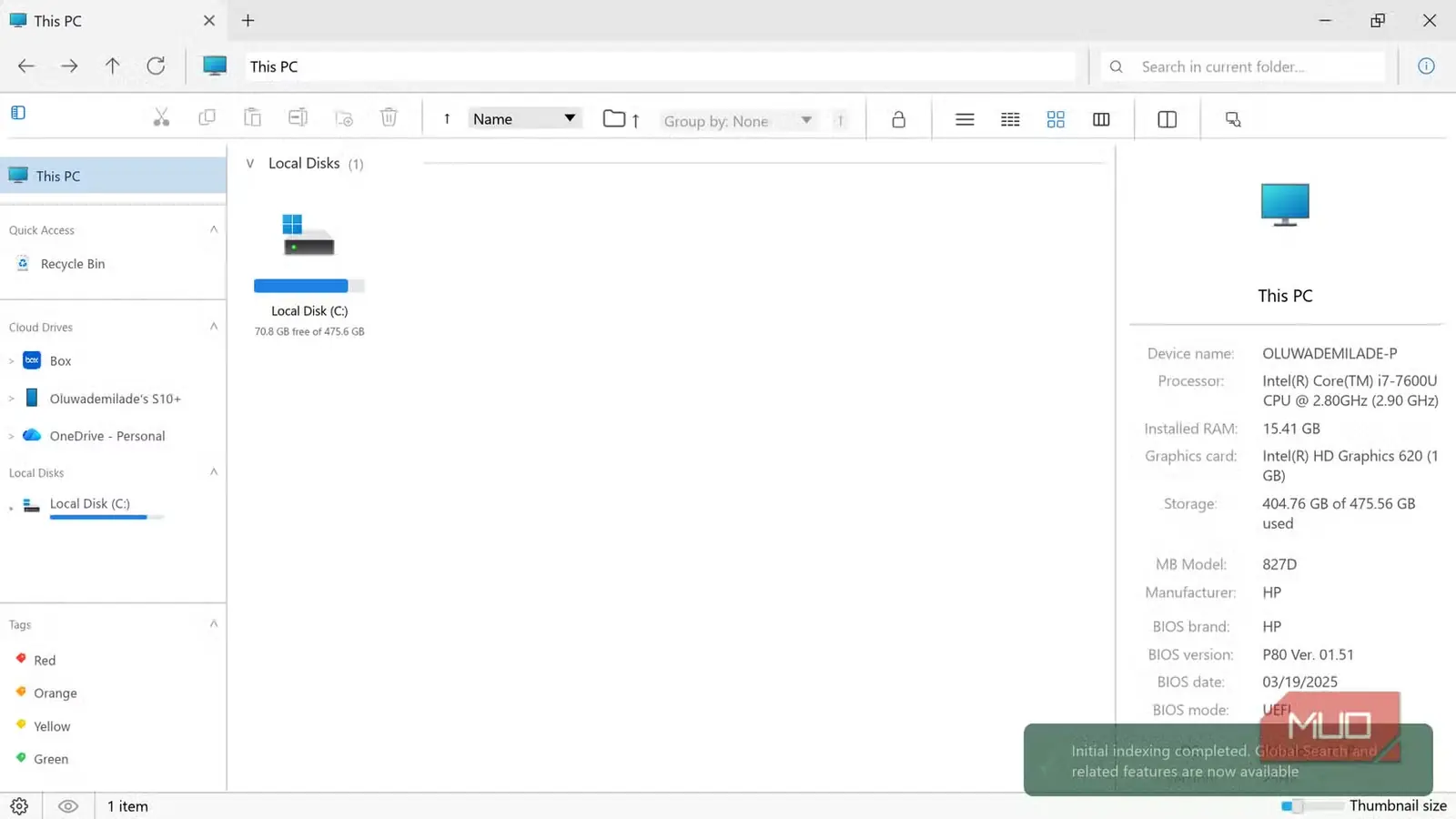 پنجرهٔ This PC در Windows 11 File Explorer
