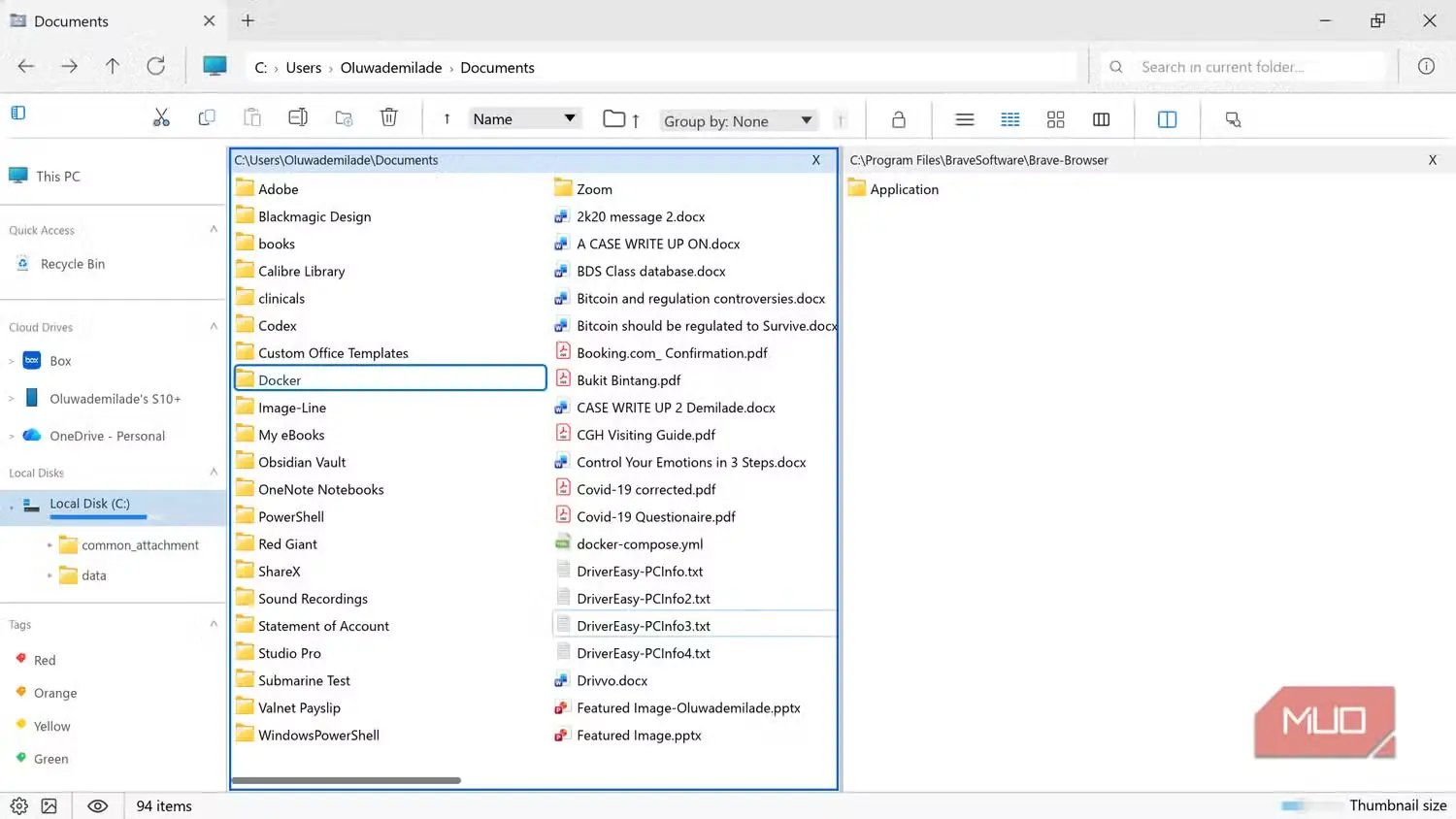 نمای دوپنجرهای در Windows File Explorer