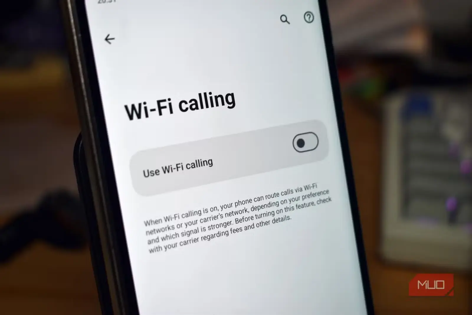 گزینه تماس وایفای در گوشی هوشمند Android