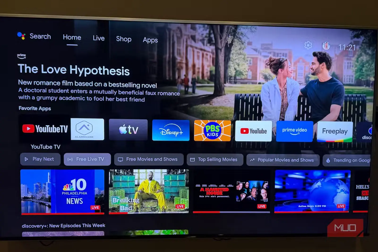 نمای صفحهٔ اصلی در NVIDIA SHIELD TV