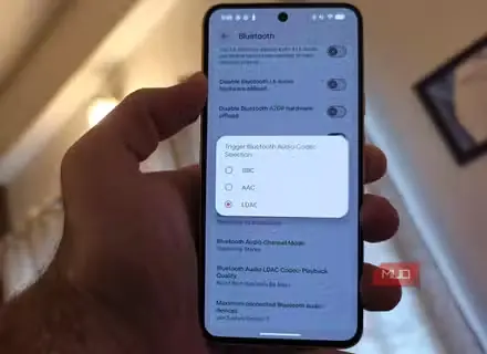 تنظیمات کُدِک صوتی بلوتوث در Android