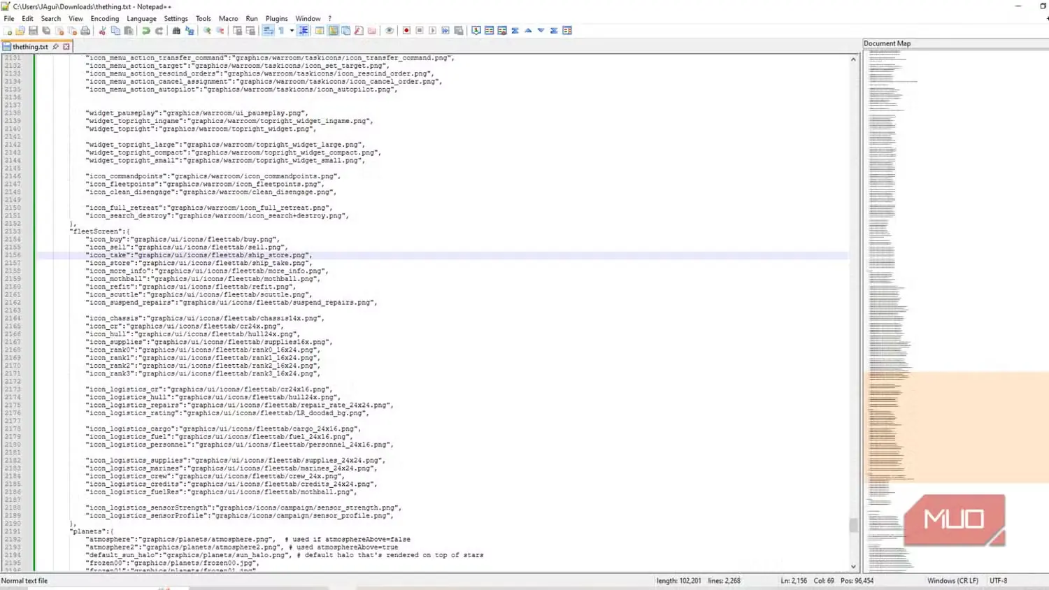 نمایش نقشه سند در Notepad++