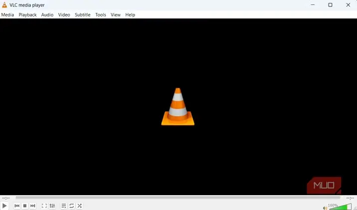 نمای برنامه VLC Media Player در محیط ویندوز