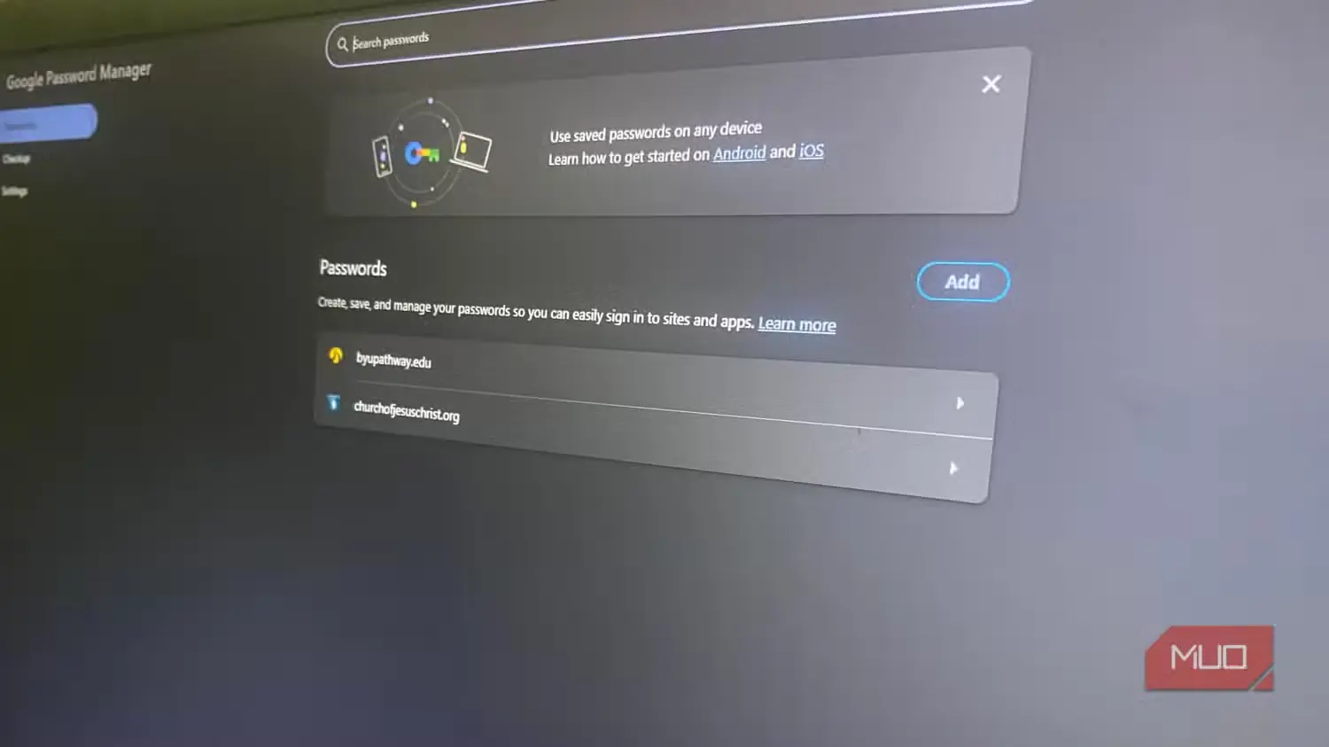 مدیر گذرواژه Google Chrome