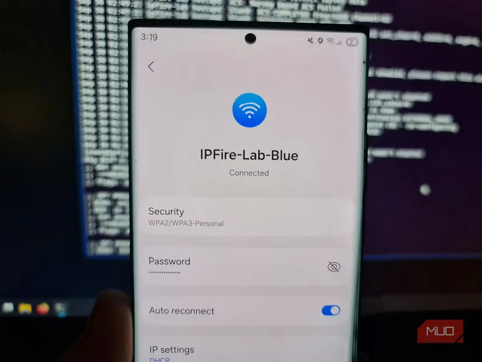 تنظیمات Wi-Fi گوشی Android و اتصال آن به شبکهٔ بیسیم IPFire-Lab-Blue