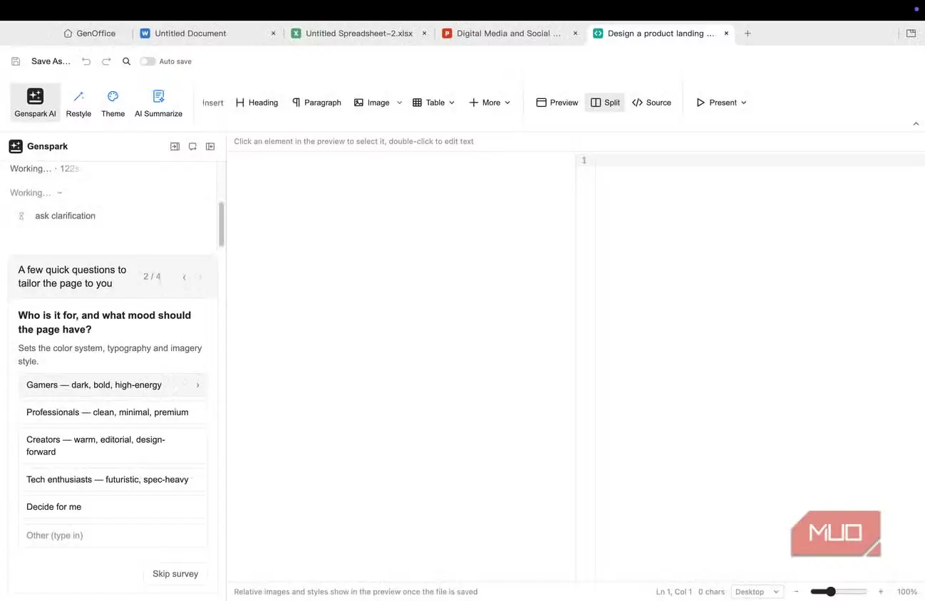 نمای رابط HTML در GenOffice