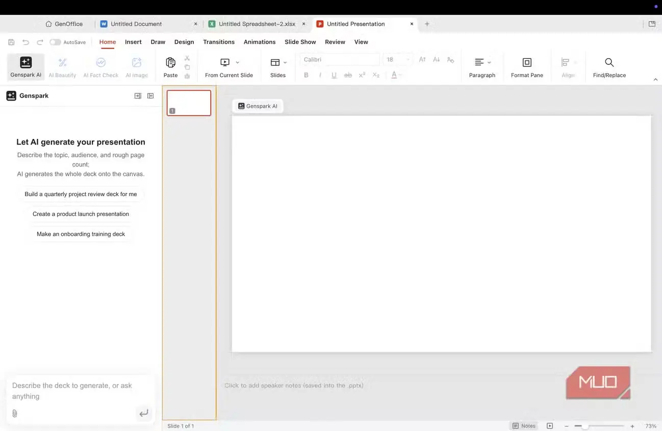 رابط GenOffice برای ساخت اسلاید با هوش مصنوعی