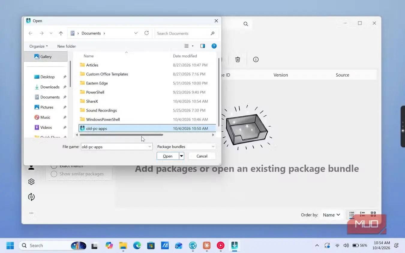 بستهٔ برنامههای رایانهٔ قدیمی در پوشهٔ اسناد Windows File Explorer