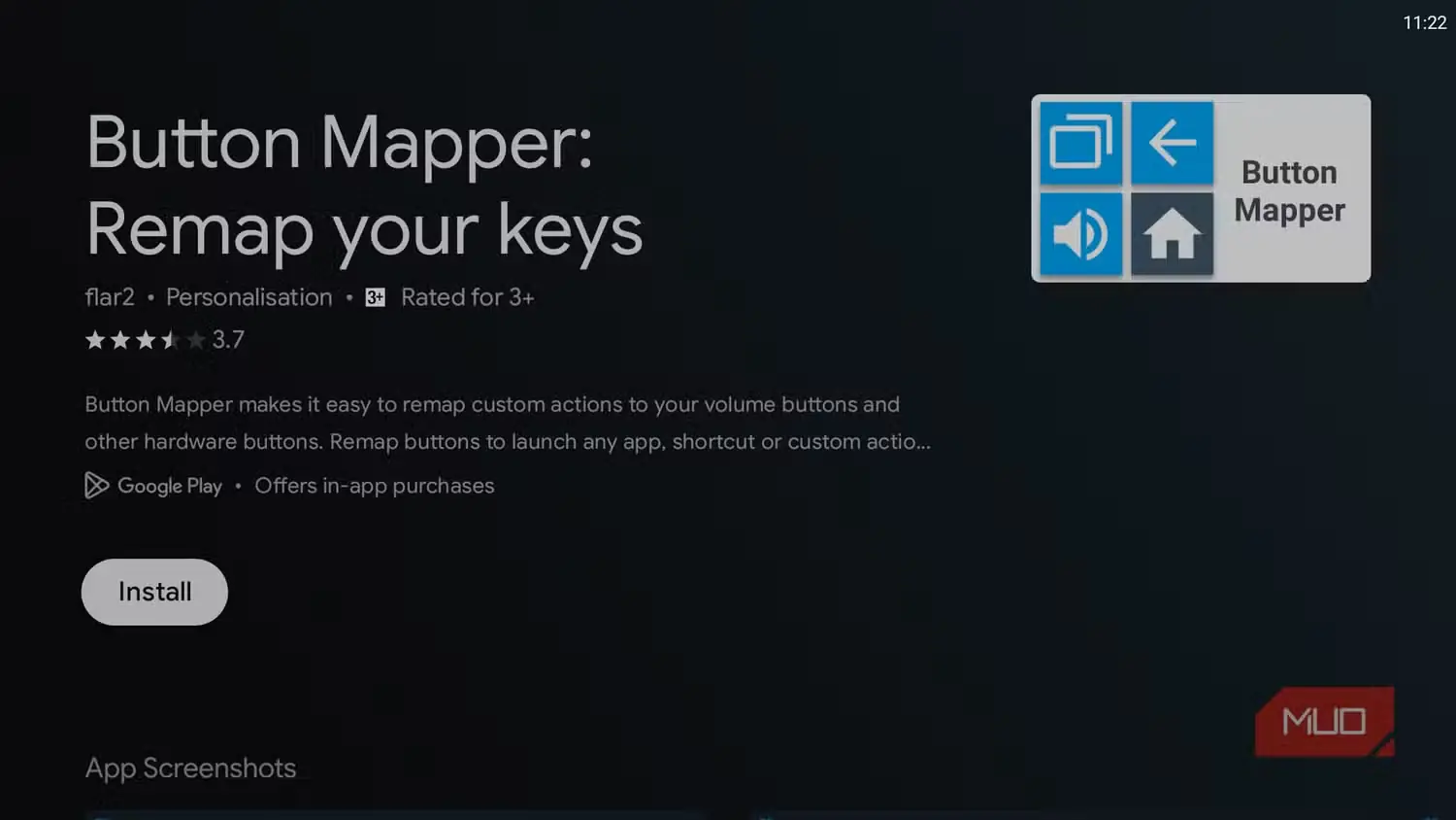 صفحه برنامه Button Mapper در Play Store تلویزیون