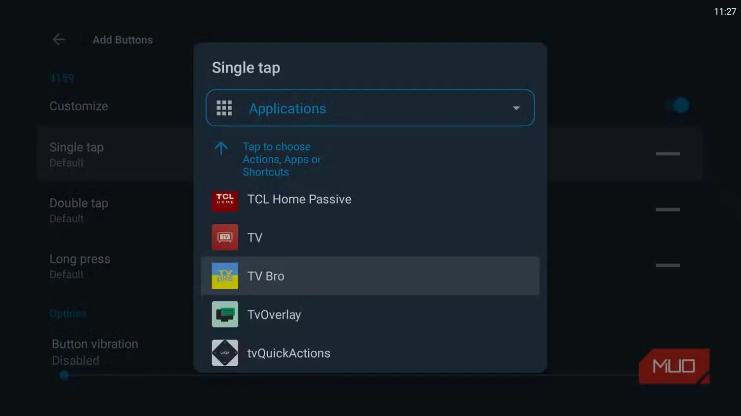 اختصاص یک برنامه به دکمه در Button Mapper روی Google TV