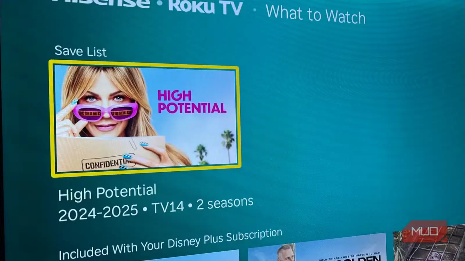 فهرست تماشای Roku با عنوان High Potential در میان گزینهها