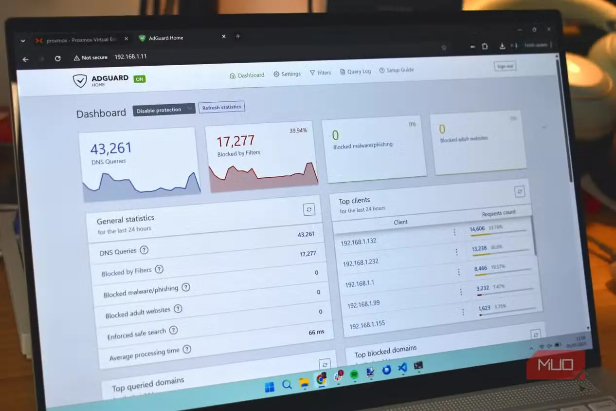صفحه پیکربندی DNS در AdGuard
