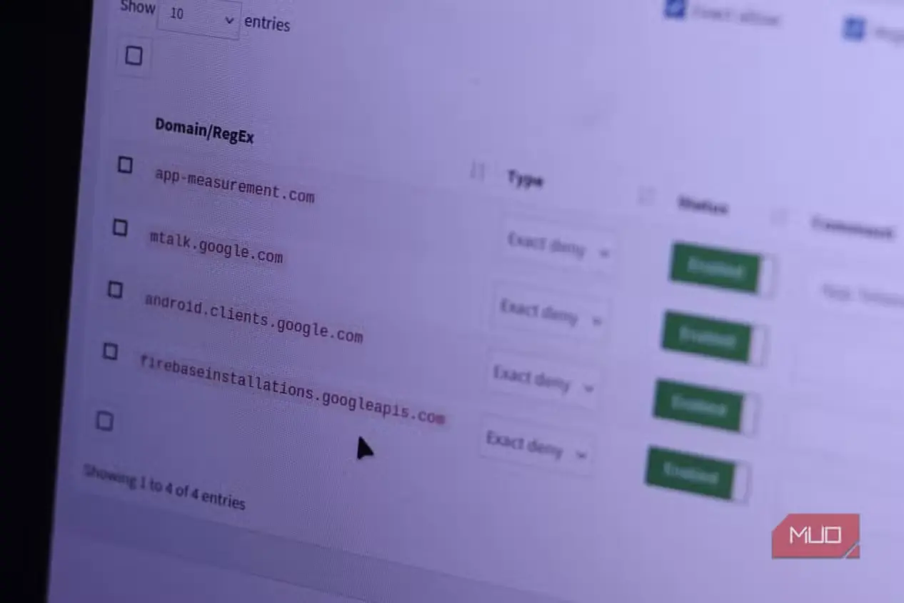 فهرست دامنههای مسدودشده Pi-hole در مرورگر Firefox
