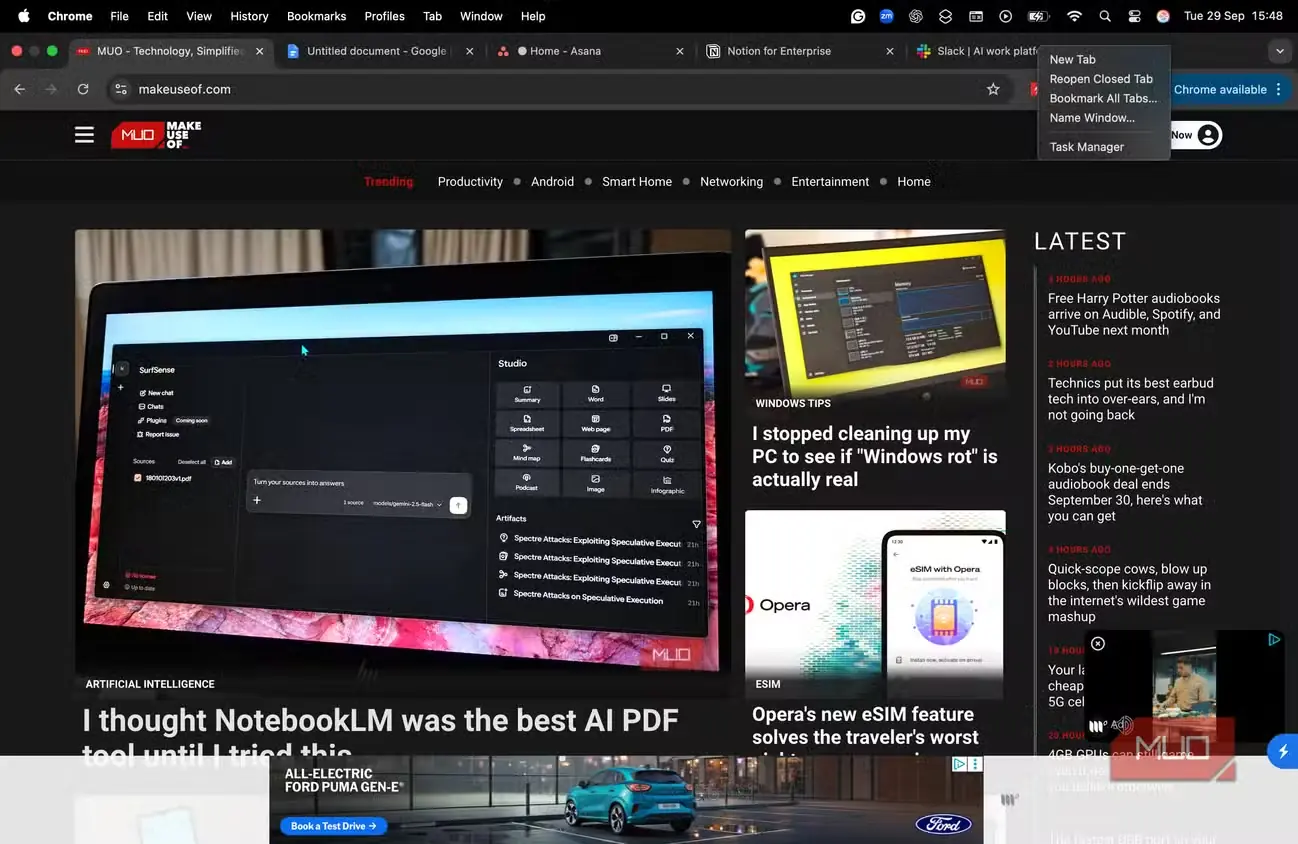گزینه باز کردن دوباره زبانه بسته‌شده در Chrome