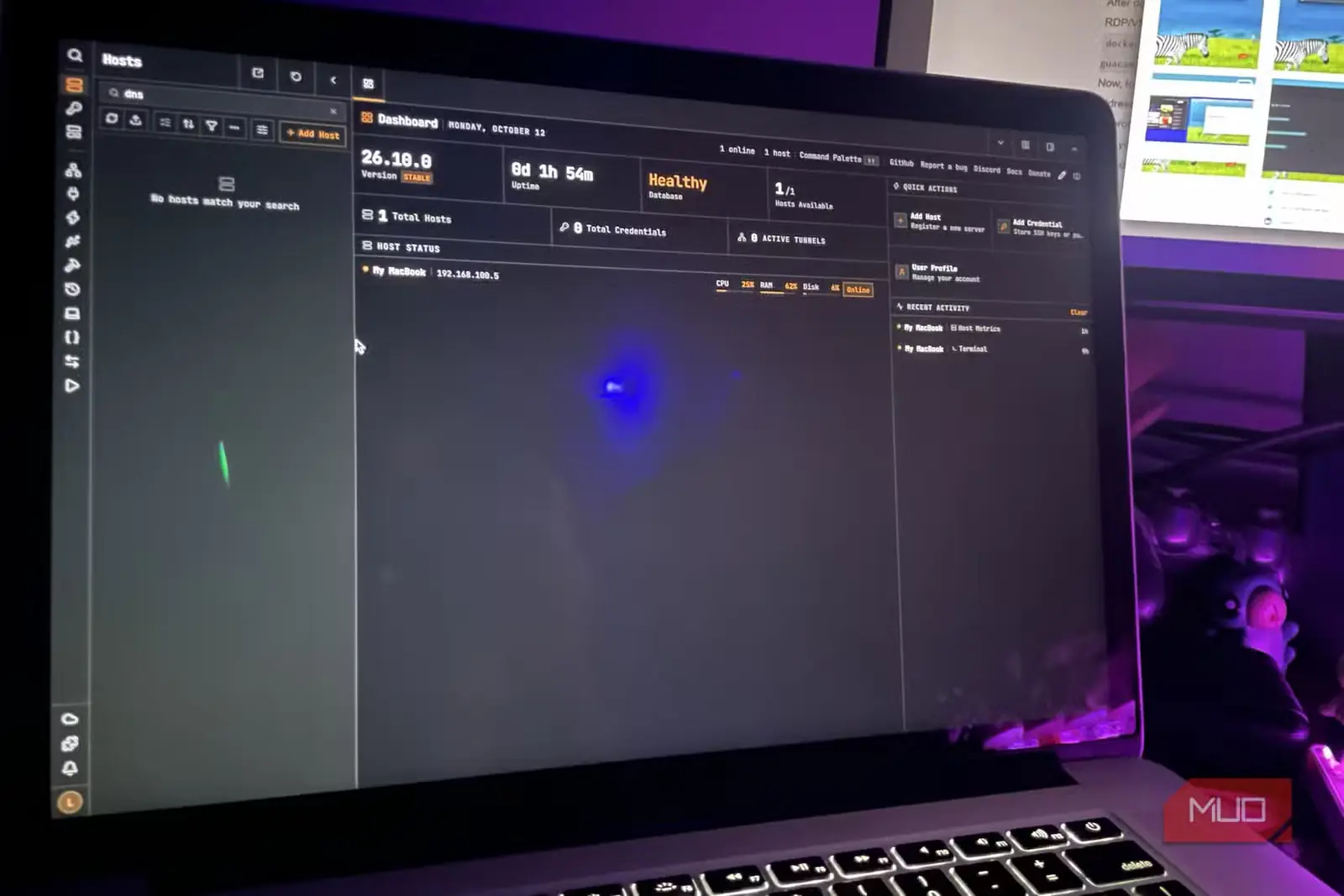پنجره برنامه Termix در macOS