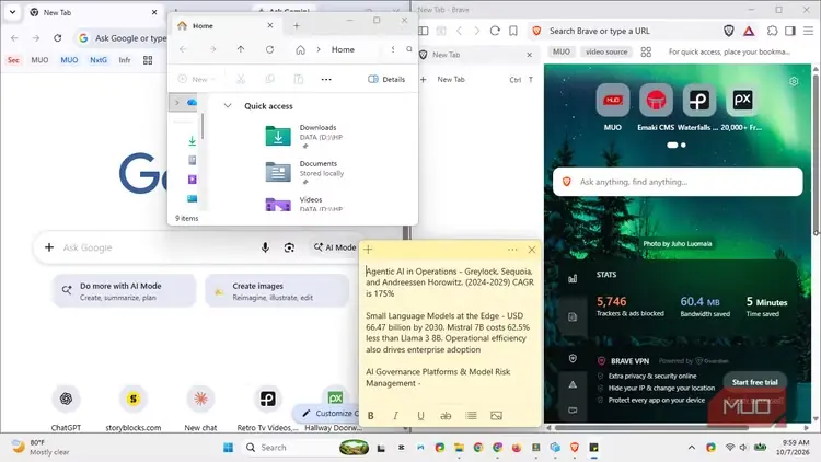 پنجرههای بازیابیشده با PowerToys Workspaces
