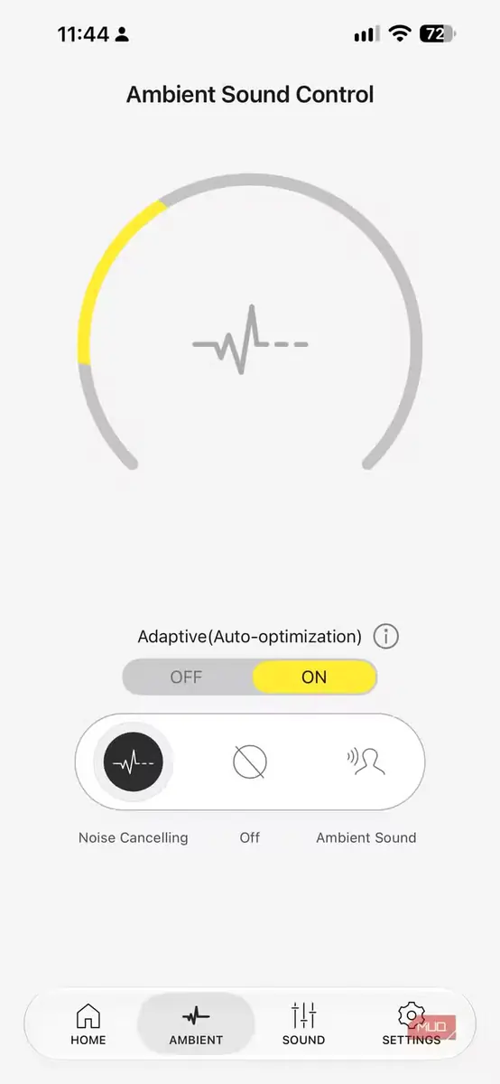 تنظیم میزان حذف نویز در Technics EAH-A1000