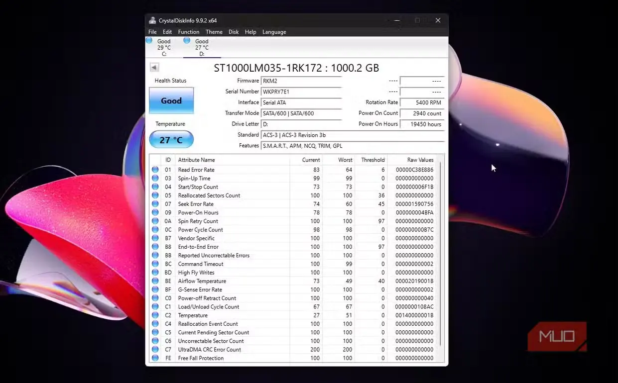 بررسی وضعیت SMART هارددیسک HDD