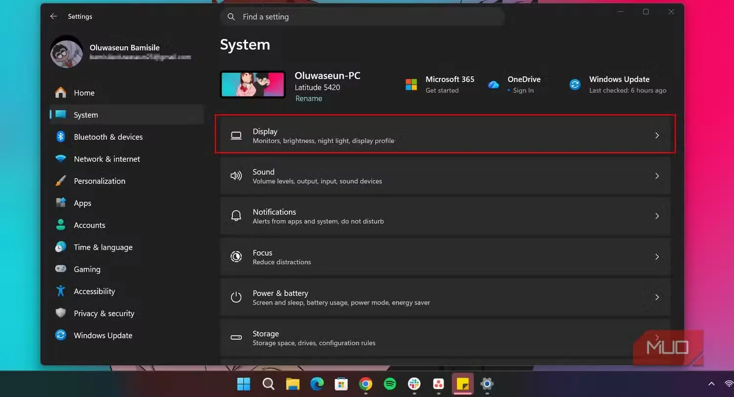 تنظیمات سامانه در Windows