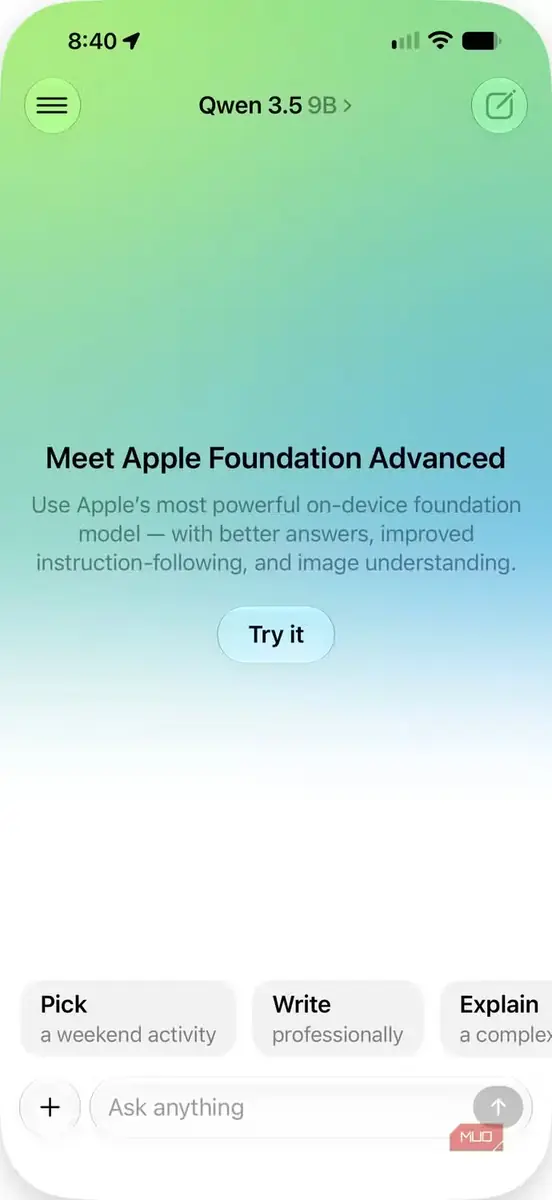 اجرای محلی مدل روی یک iPhone.