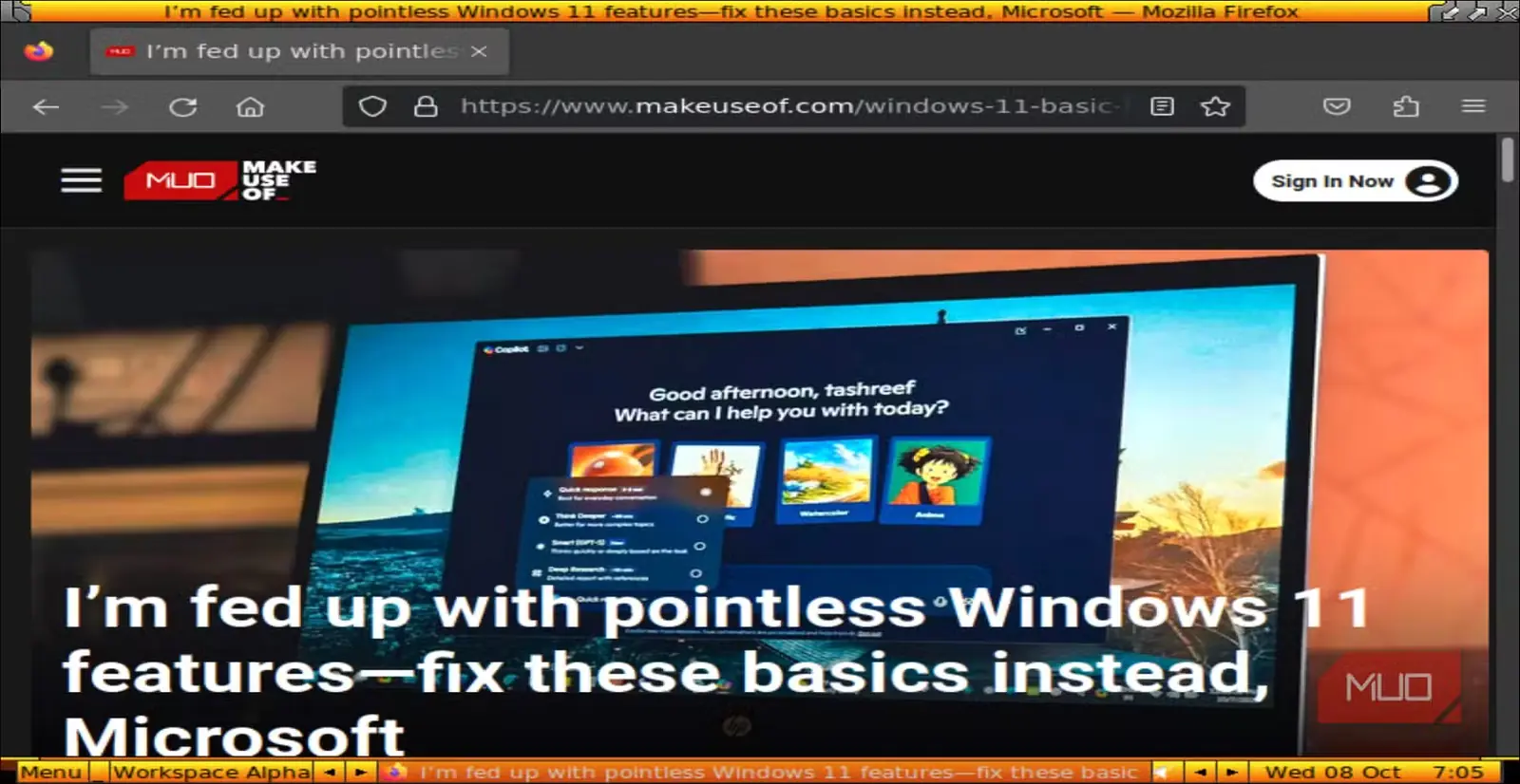 مرورگر وب در Damn Small Linux