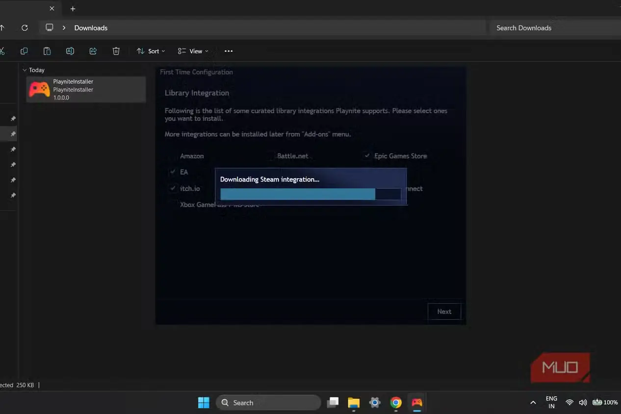 صفحه دریافت افزونه یکپارچهسازی Steam در Playnite