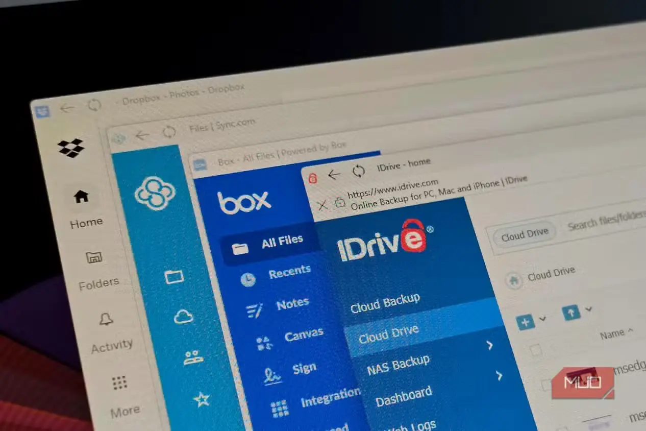برنامههای Dropbox، Box، iDrive و Sync.com روی نمایشگر BENQ