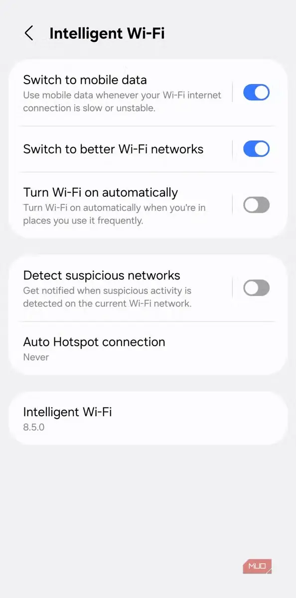 فهرست Wi-Fi هوشمند در گوشی Android