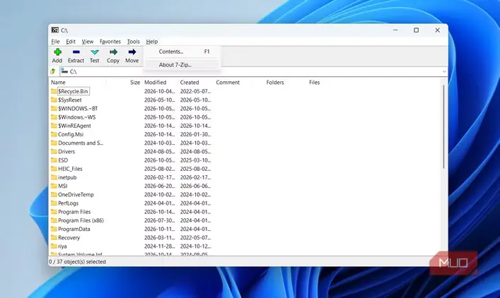 فهرست بهروزرسانی برنامه 7-Zip