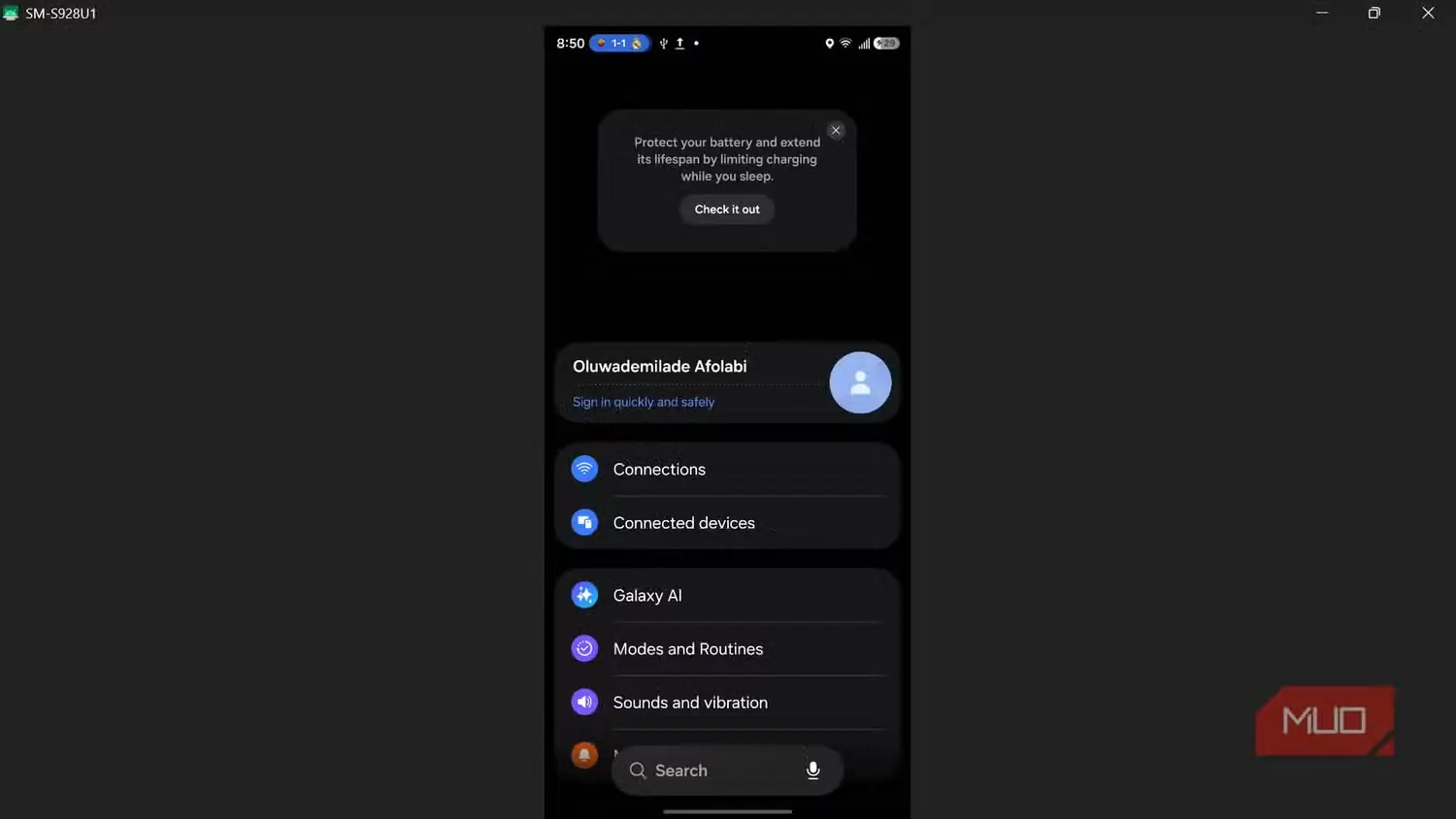 بازتاب تنظیمات Android با scrcpy روی Windows