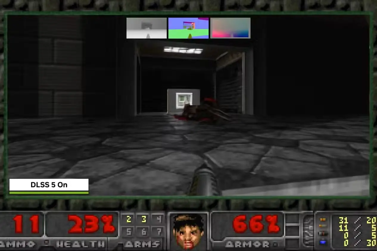 نمای بازی DOOM با ماد DLSS 5 فعال
