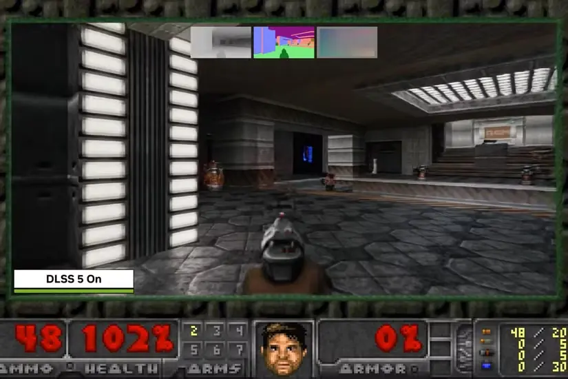 نمایی از بازی DOOM با ماد DLSS 5