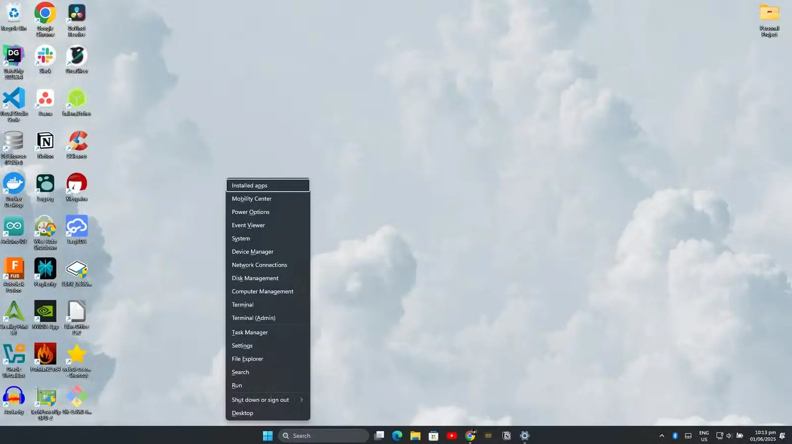 نمایان شدن منوی پنهان Windows