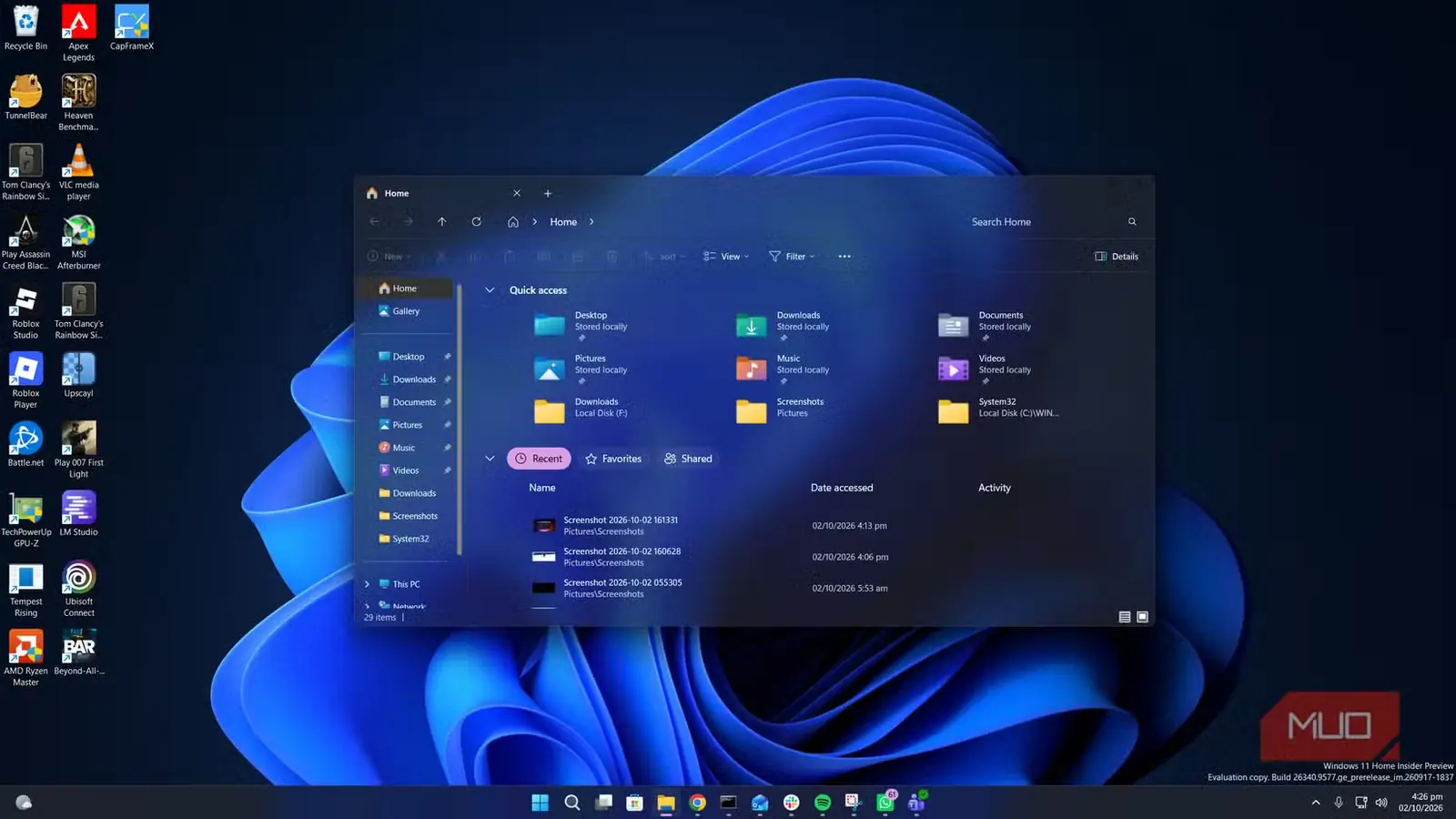 نمای شفاف Windows Explorer