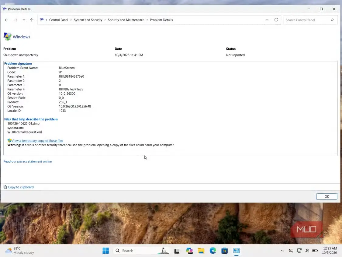 جزئیات مشکل در Windows و گزارش خرابی صفحهآبی در اکتبر ۲۰۲۶